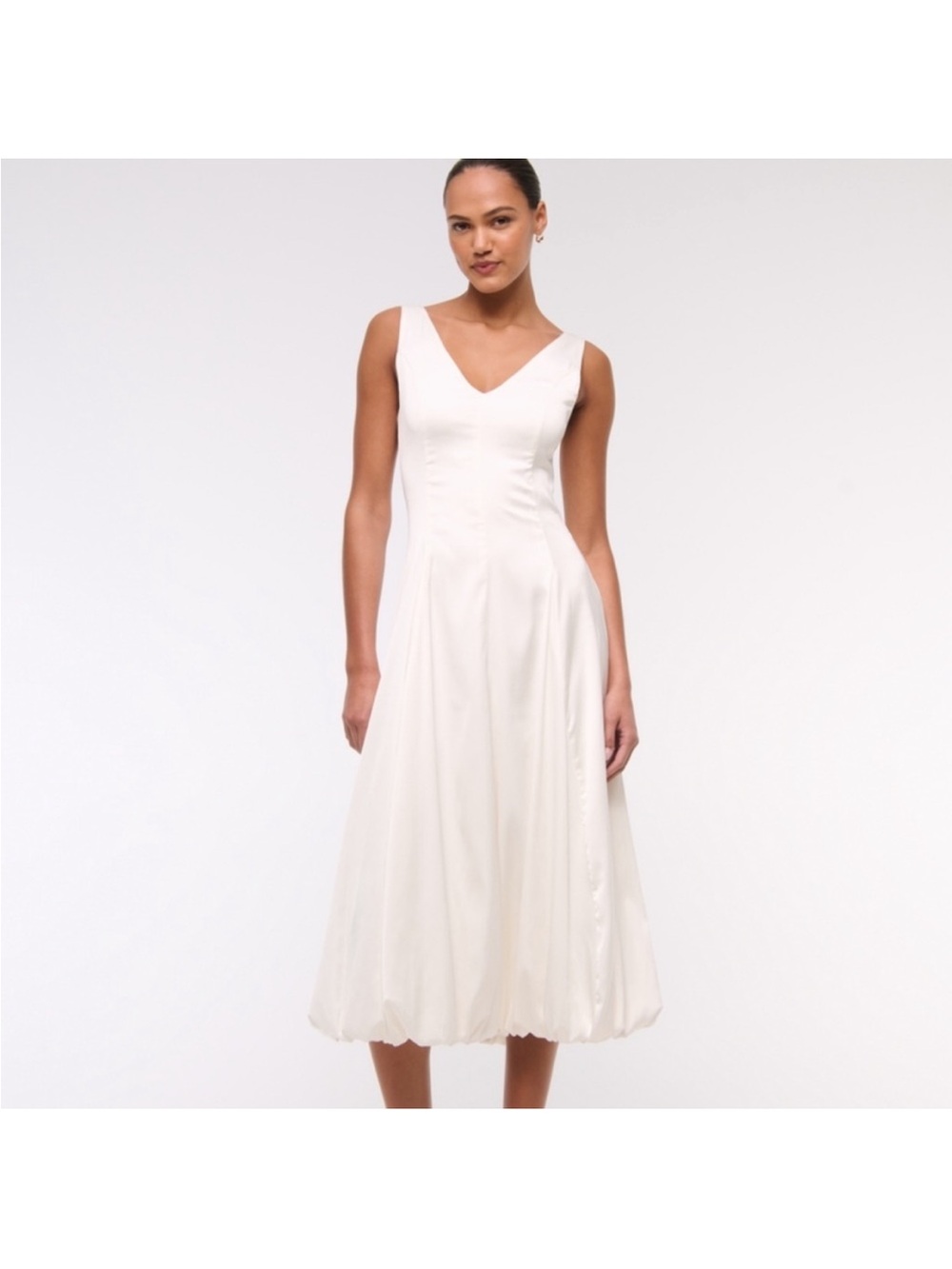 Abercrombie Plunge Bubble Hem Midi Dress
